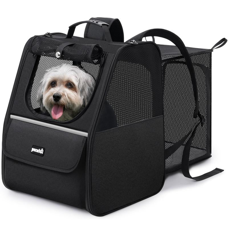 Stylish and Spacious Trapezoidal Cat Carrier Backpack for Dogs and Cats - Perfect for Adventurous Pet Owners!