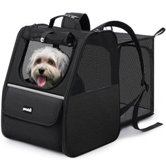 Stylish and Spacious Trapezoidal Cat Carrier Backpack for Dogs and Cats - Perfect for Adventurous Pet Owners!