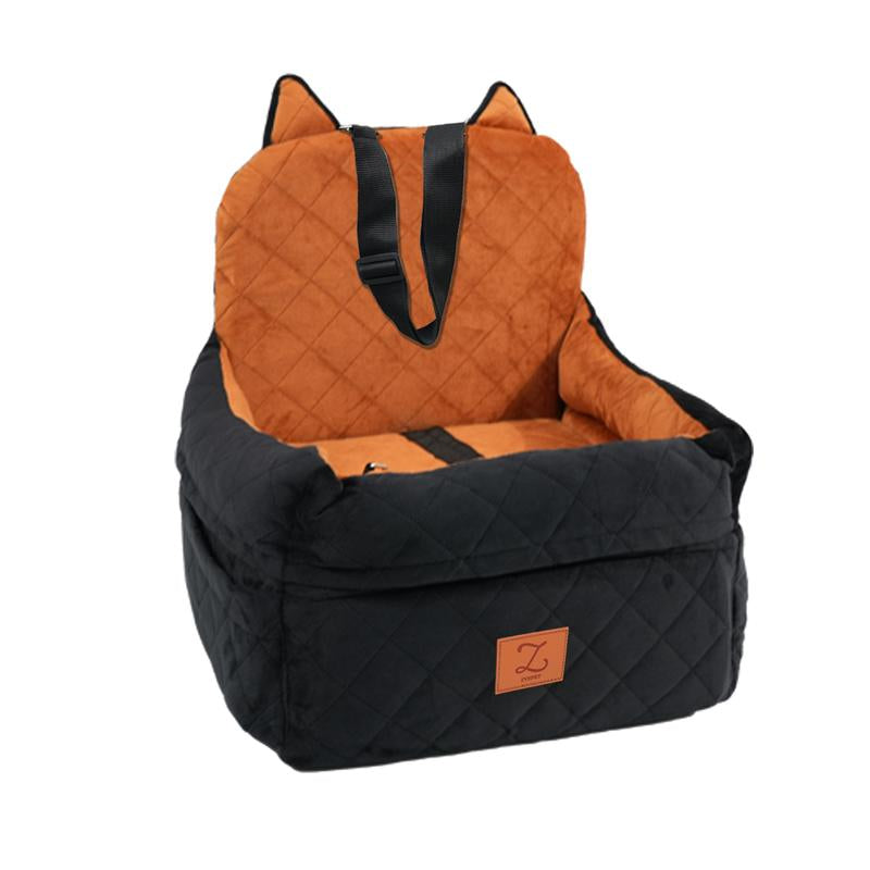 Zvrpet Dog Car Seat Fully Detachable and Washable Memory Foam Covered Car-Mounted Pet Kennel Soft Fabric Easy to Install with Adjustable Straps Anti-Slip Bottom Cover for Back Seat Pet Car Bed for Car SUV Outdoorfun Travel Dog Bed Pet Bed Cat Bed