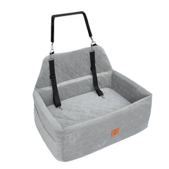 Zvrpet Dog Car Seat Fully Detachable and Washable Memory Foam Covered Car-Mounted Pet Kennel Soft Fabric Easy to Install with Adjustable Straps Anti-Slip Bottom Cover for Back Seat Pet Car Bed for Car SUV Outdoorfun Travel Dog Bed Pet Bed Cat Bed