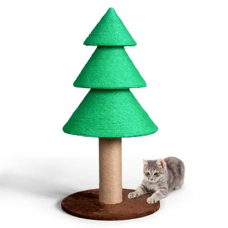 Rebuyhome 59In Large Tall Christmas Tree Cat Tower with 2 Cat Condos & Scratching Post, Soft Fleece Cat Tree with Teaser Toy & Sturdy Base & Built-In Openings for Indoor Cats, Green & White, Green, Pink