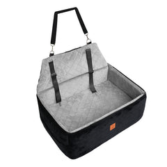 Zvrpet Dog Car Seat Fully Detachable and Washable Memory Foam Covered Car-Mounted Pet Kennel Soft Fabric Easy to Install with Adjustable Straps Anti-Slip Bottom Cover for Back Seat Pet Car Bed for Car SUV Outdoorfun Travel Dog Bed Pet Bed Cat Bed