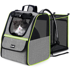 Stylish and Spacious Trapezoidal Cat Carrier Backpack for Dogs and Cats - Perfect for Adventurous Pet Owners!