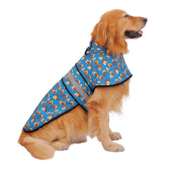 HDE Patterned Dog Raincoat with Hood - 100% Durable Reflective Polyester, Waterproof Coating, Fully Adjustable Strap for Comfortable Fit