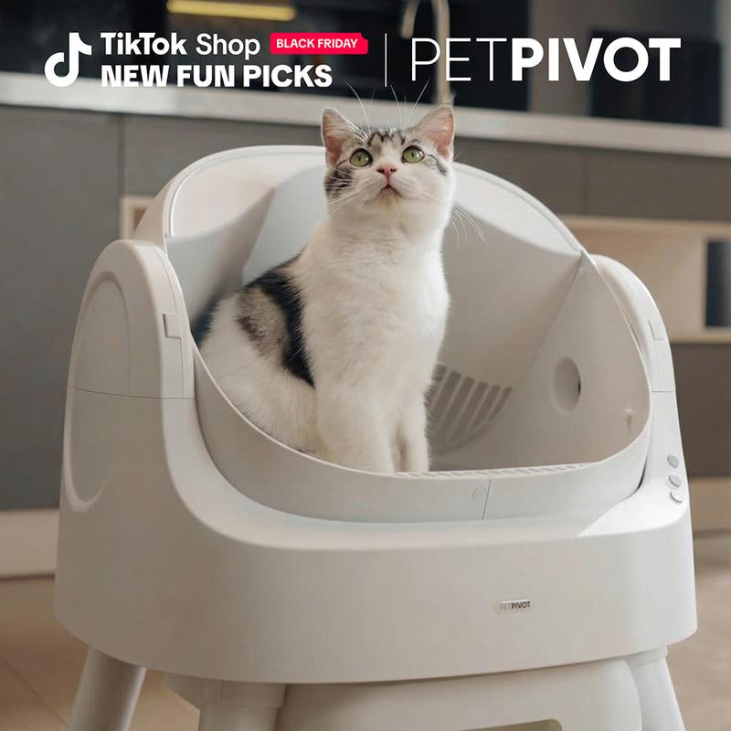 Petpivot Autoscooper 11: Open-Top Self-Cleaning Cat Litter Box with Odor-Free Disposal & Bonus Trash Bags