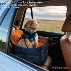 Zvrpet Dog Car Seat Fully Detachable and Washable Memory Foam Covered Car-Mounted Pet Kennel Soft Fabric Easy to Install with Adjustable Straps Anti-Slip Bottom Cover for Back Seat Pet Car Bed for Car SUV Outdoorfun Travel Dog Bed Pet Bed Cat Bed