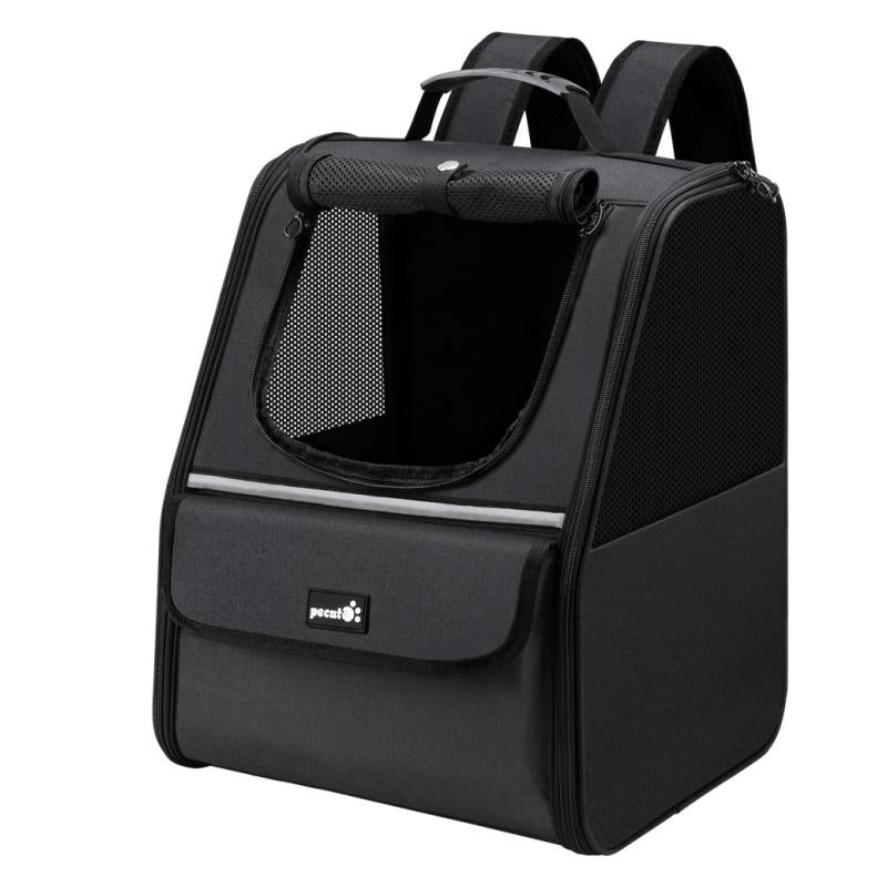 Stylish and Spacious Trapezoidal Cat Carrier Backpack for Dogs and Cats - Perfect for Adventurous Pet Owners!
