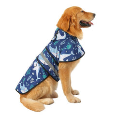 HDE Patterned Dog Raincoat with Hood - 100% Durable Reflective Polyester, Waterproof Coating, Fully Adjustable Strap for Comfortable Fit