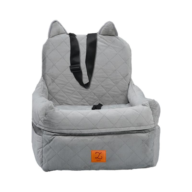 Zvrpet Dog Car Seat Fully Detachable and Washable Memory Foam Covered Car-Mounted Pet Kennel Soft Fabric Easy to Install with Adjustable Straps Anti-Slip Bottom Cover for Back Seat Pet Car Bed for Car SUV Outdoorfun Travel Dog Bed Pet Bed Cat Bed