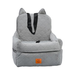 Zvrpet Dog Car Seat Fully Detachable and Washable Memory Foam Covered Car-Mounted Pet Kennel Soft Fabric Easy to Install with Adjustable Straps Anti-Slip Bottom Cover for Back Seat Pet Car Bed for Car SUV Outdoorfun Travel Dog Bed Pet Bed Cat Bed