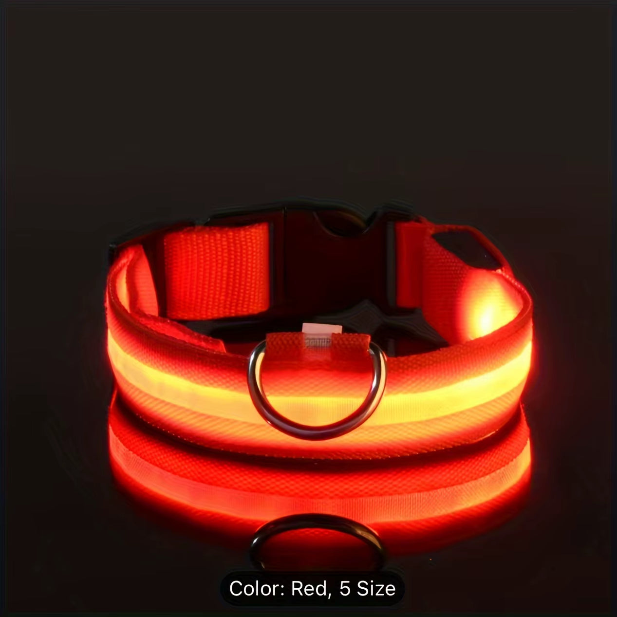Nylon LED Night Safety Flashing Glow in the Dark Dog Leash Dogs Luminous Fluorescent Pet Dog Collar