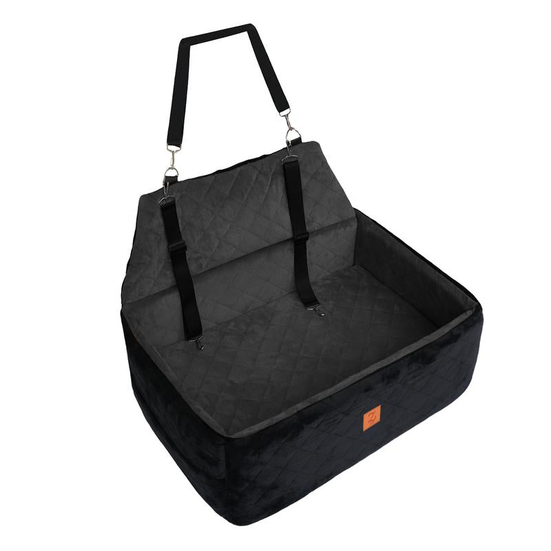 Zvrpet Dog Car Seat Fully Detachable and Washable Memory Foam Covered Car-Mounted Pet Kennel Soft Fabric Easy to Install with Adjustable Straps Anti-Slip Bottom Cover for Back Seat Pet Car Bed for Car SUV Outdoorfun Travel Dog Bed Pet Bed Cat Bed