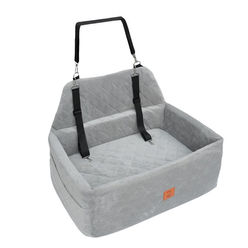 Zvrpet Dog Car Seat Fully Detachable and Washable Memory Foam Covered Car-Mounted Pet Kennel Soft Fabric Easy to Install with Adjustable Straps Anti-Slip Bottom Cover for Back Seat Pet Car Bed for Car SUV Outdoorfun Travel Dog Bed Pet Bed Cat Bed