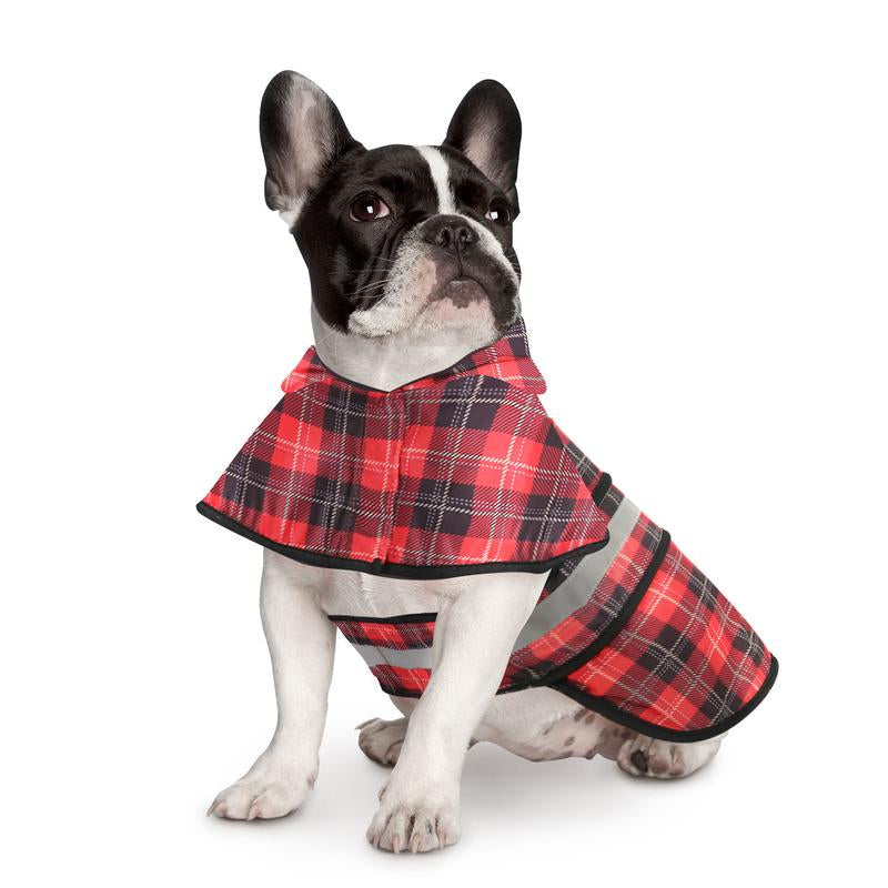 HDE Patterned Dog Raincoat with Hood - 100% Durable Reflective Polyester, Waterproof Coating, Fully Adjustable Strap for Comfortable Fit