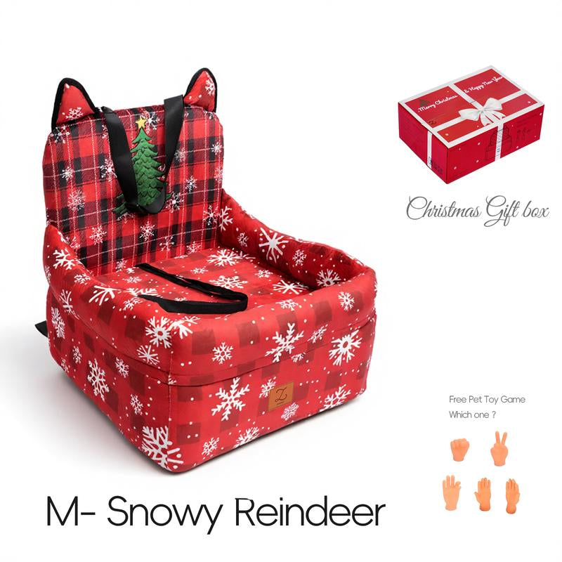 Zvrpet Dog Car Seat Fully Detachable and Washable Memory Foam Covered Car-Mounted Pet Kennel Soft Fabric Easy to Install with Adjustable Straps Anti-Slip Bottom Cover for Back Seat Pet Car Bed for Car SUV Outdoorfun Travel Dog Bed Pet Bed Cat Bed