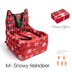 Zvrpet Dog Car Seat Fully Detachable and Washable Memory Foam Covered Car-Mounted Pet Kennel Soft Fabric Easy to Install with Adjustable Straps Anti-Slip Bottom Cover for Back Seat Pet Car Bed for Car SUV Outdoorfun Travel Dog Bed Pet Bed Cat Bed