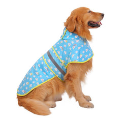 HDE Patterned Dog Raincoat with Hood - 100% Durable Reflective Polyester, Waterproof Coating, Fully Adjustable Strap for Comfortable Fit