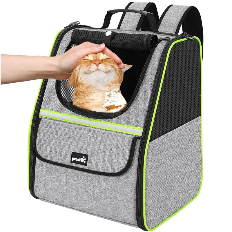 Stylish and Spacious Trapezoidal Cat Carrier Backpack for Dogs and Cats - Perfect for Adventurous Pet Owners!