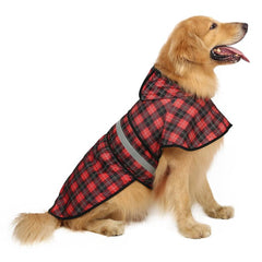 HDE Patterned Dog Raincoat with Hood - 100% Durable Reflective Polyester, Waterproof Coating, Fully Adjustable Strap for Comfortable Fit