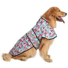 HDE Patterned Dog Raincoat with Hood - 100% Durable Reflective Polyester, Waterproof Coating, Fully Adjustable Strap for Comfortable Fit