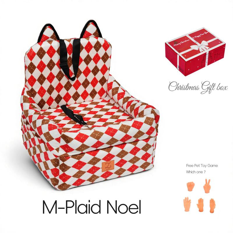 Zvrpet Dog Car Seat Fully Detachable and Washable Memory Foam Covered Car-Mounted Pet Kennel Soft Fabric Easy to Install with Adjustable Straps Anti-Slip Bottom Cover for Back Seat Pet Car Bed for Car SUV Outdoorfun Travel Dog Bed Pet Bed Cat Bed