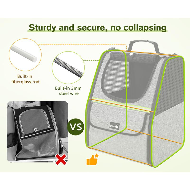 Stylish and Spacious Trapezoidal Cat Carrier Backpack for Dogs and Cats - Perfect for Adventurous Pet Owners!